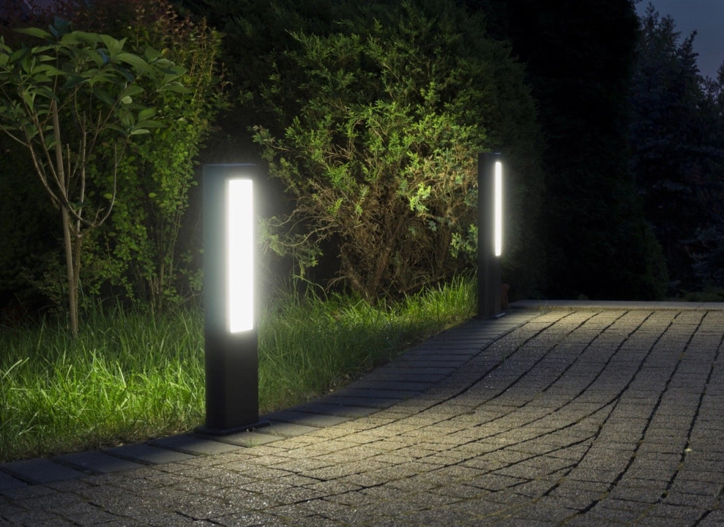 Paletto luce esterno 80cm LED 8W grigio scuro IP54