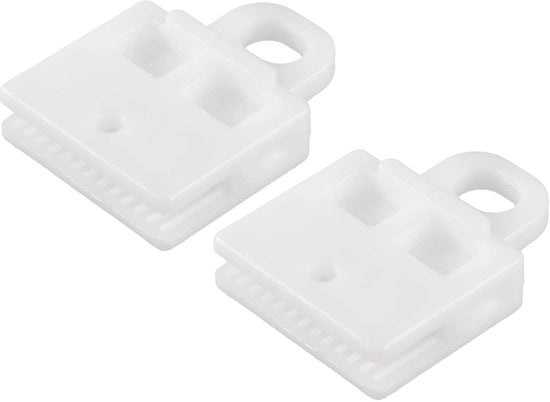 Clip di fissaggio universale a passo flessibile - 2 pezzi - Bianco - Duraturo - Installazione semplice - Dimensioni 53x40x12mm - Clip per finestra