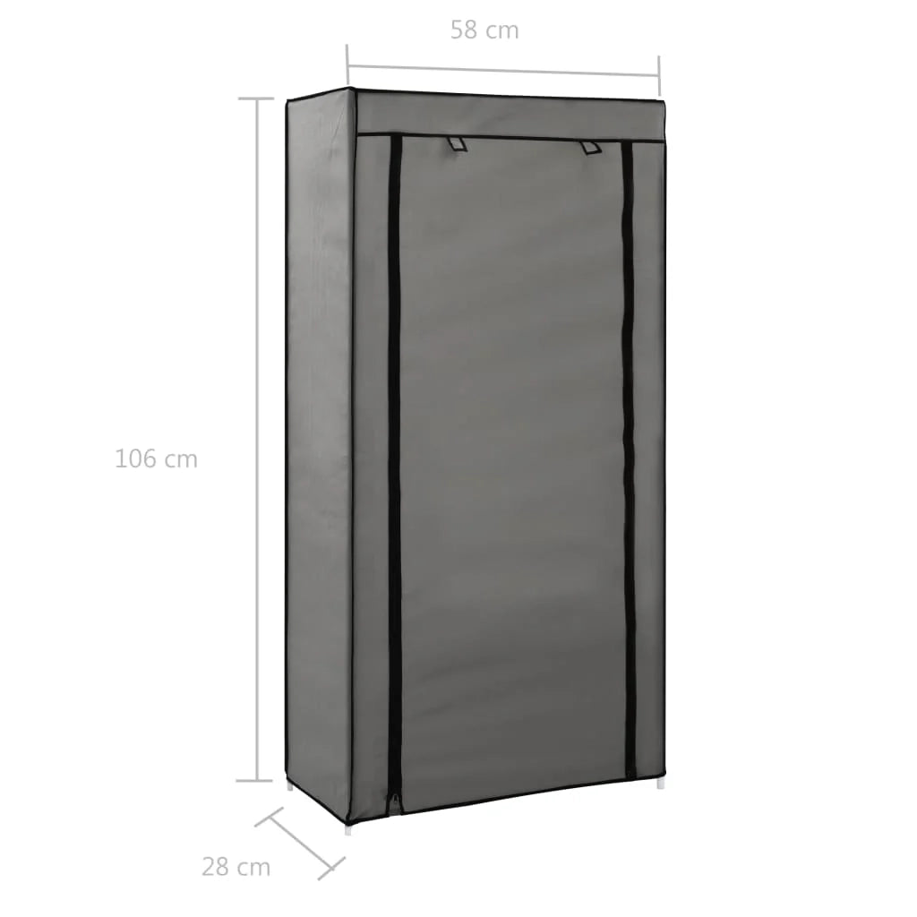 Scarpiera mobile contenitore per scarpe mobile ingresso/corridoio/soggiorno con coperchio 58 x 28 x 106 cm tessuto grigio 02_0021411