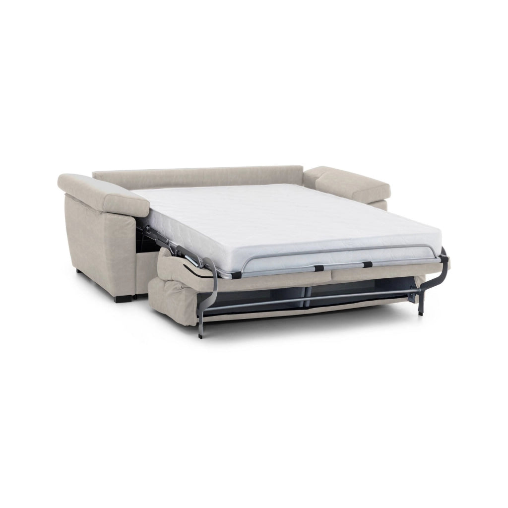 Salorno, Divano Letto 2 Posti Sfoderabile Made in Italy, 185x95 cm Beige