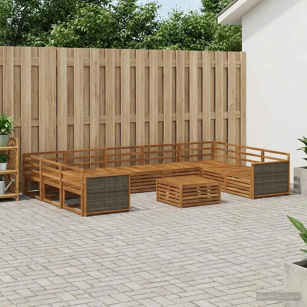 Set di divani da esterno 10 pcs Naturale 3383857
