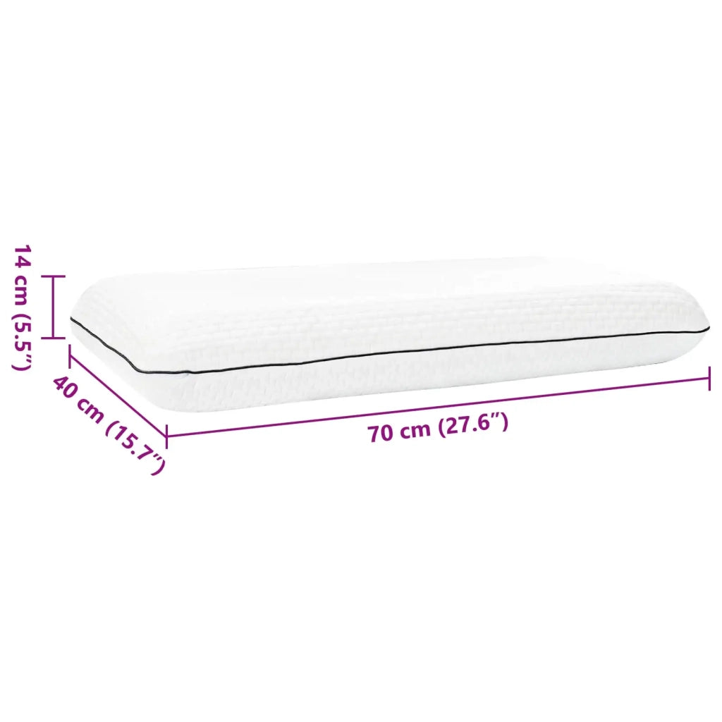 Cuscino da Letto Tinta unita Bianco 70 x 40 x 14 cm Schiuma Gel 42020236