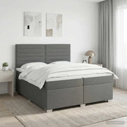 Letto box spring con materasso Grigio Scuro 200 x 200 cm 3453480