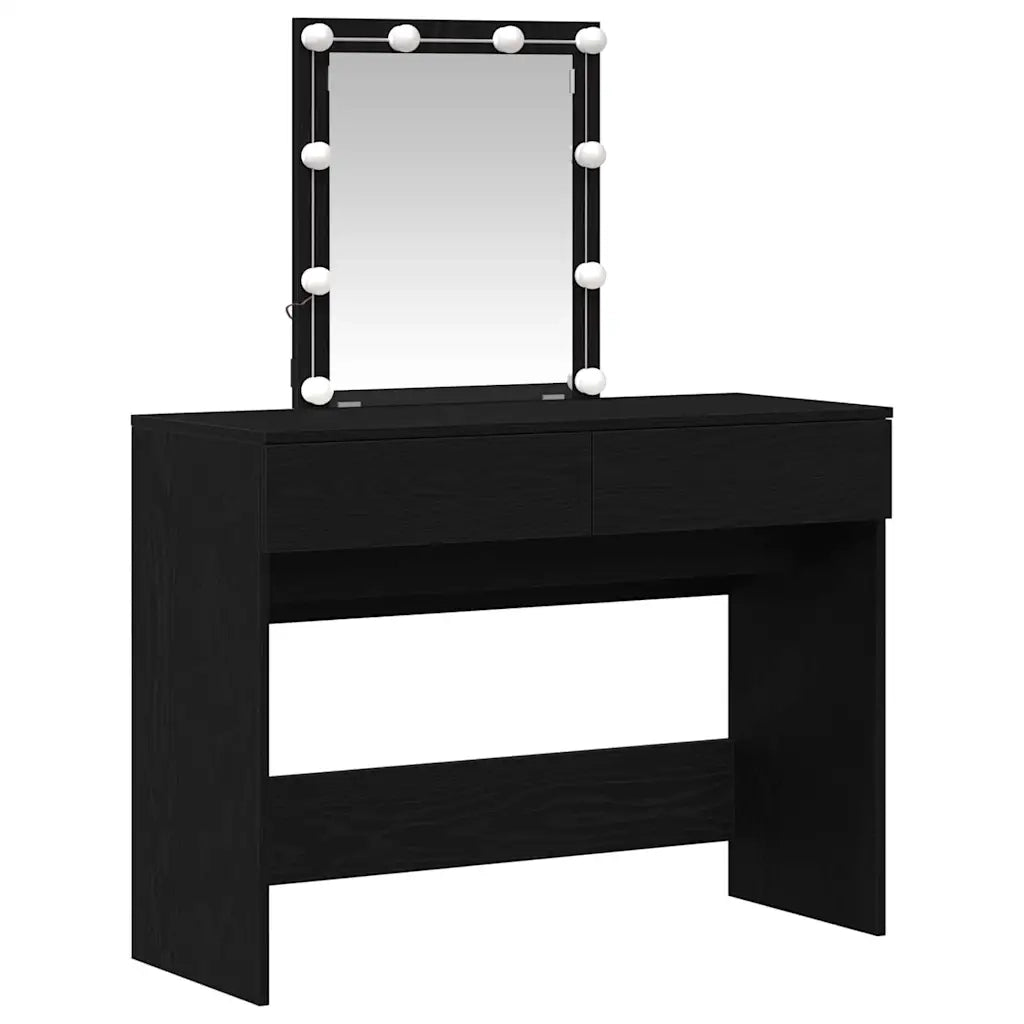 Tavolo da Trucco con cassetto Rovere Nero 100 x 40 x 130 cm 868842