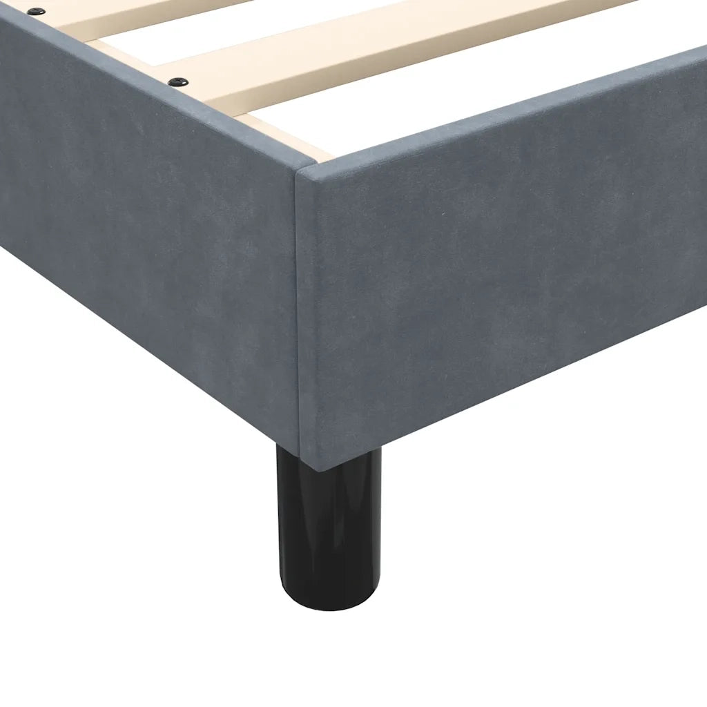 Giroletto a Molle con Materasso Grigio Scuro 80x220 cm Velluto 3316234