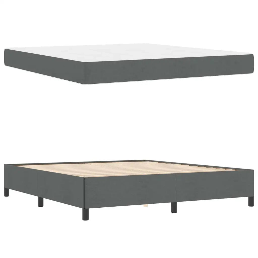 Letto a molle Grigio scuro 180 x 200 cm Tessuto