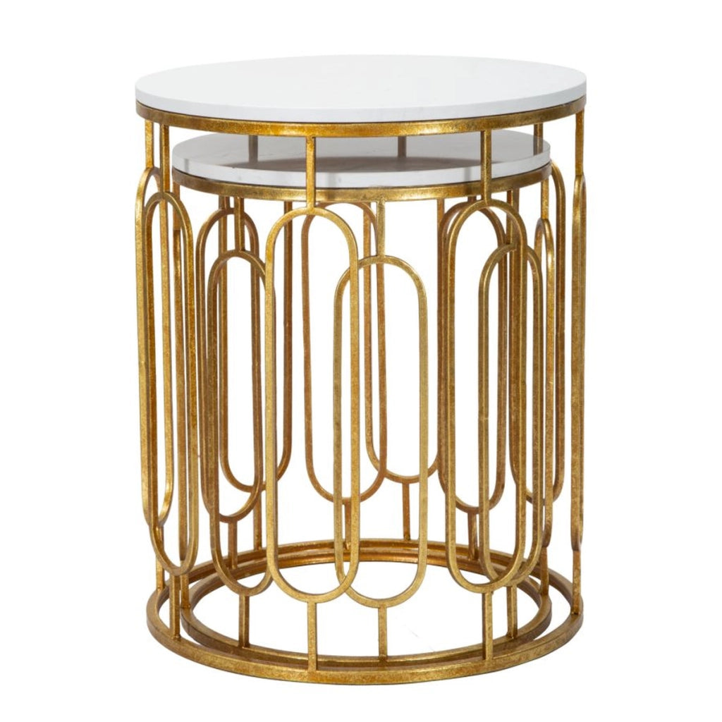 Set di Tavolini VKH535, Oro, Metallo, 46x46x55 cm
