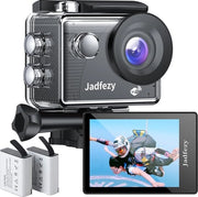 Camera d'azione - Ultra HD 1080p - Tot 30M acqua resistente - 30fps - IP68 - App gratuita - Connessione Wi-Fi integrata - 2 ore di autonomia - Micro-SD - Tecnologia CMOs per la rilevazione luminosa - Nero -