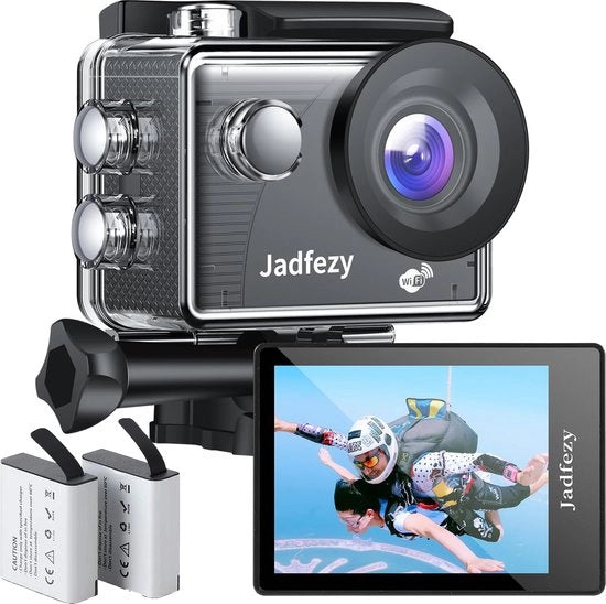 Camera d'azione - Ultra HD 1080p - Tot 30M acqua resistente - 30fps - IP68 - App gratuita - Connessione Wi-Fi integrata - 2 ore di autonomia - Micro-SD - Tecnologia CMOs per la rilevazione luminosa - Nero -