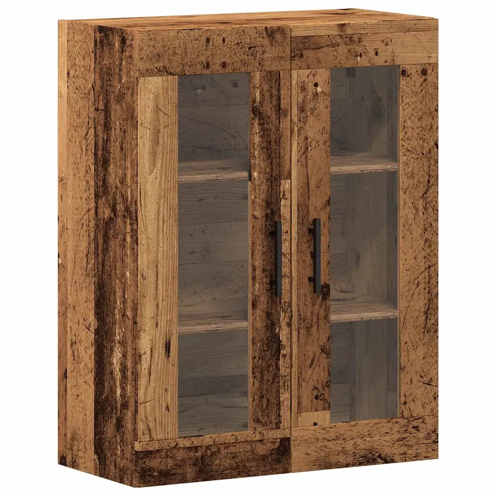 Credenza 2 pcs Legno vecchio Legno Stratificato e Vetro 3415681
