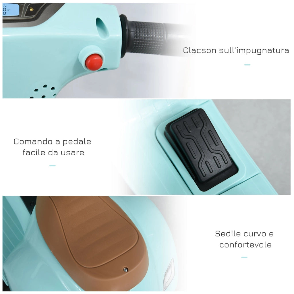 Piaggio Mini Vespa GTS Elettrica 6V per Bambini Verde