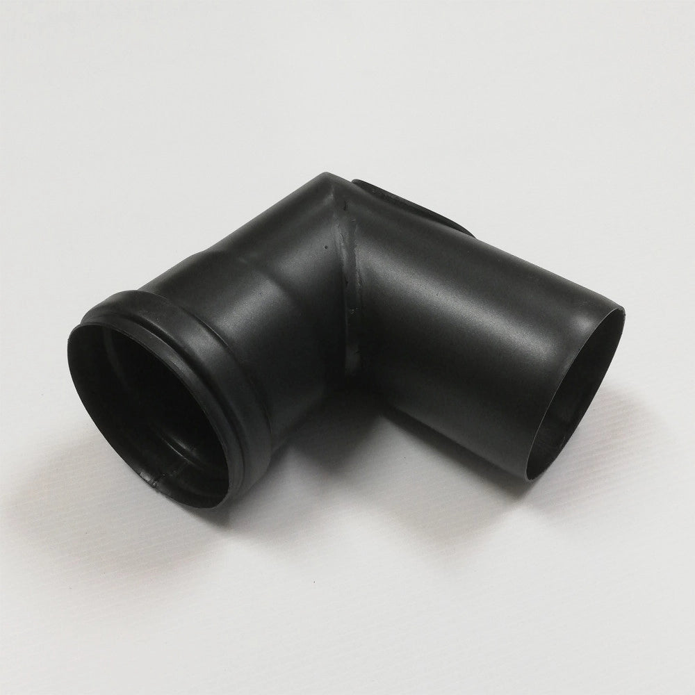 Curva gomito con ispezione 90° nero pellet da 100mm