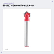 Gravatore 3D a V per Hout - Bit per Hout - Taglio Doppio - 6 mm - Adatto per Acrilico e MDF