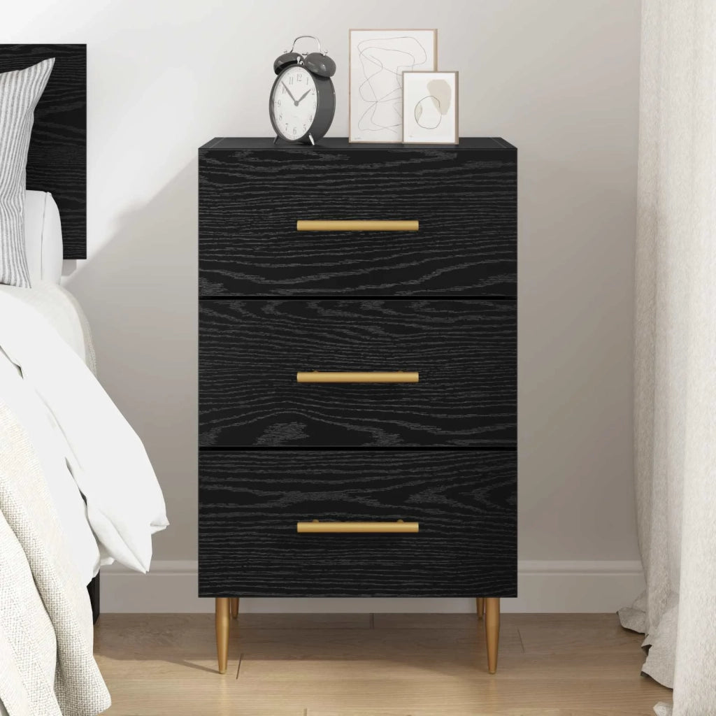 Armadio da Notte Rovere Nero 40 x 40 x 66 cm Legno multistrato 882109