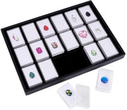 Organizzatore di Edelstelle con Scatola - 18 Scatole di Archiviazione - Display in Acrilico - Organizzatore con Schiuma - 5,7 x 3,7 cm - Materiale affidabile - Scatola di Archiviazione