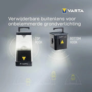 Lampada da Campeggio L30RH con Fonte LED Ricaricabile - Funzione di Regolazione della Luminosità e di Illuminazione Notturna - con 3 Batterie AA - per Emergenze Esterne