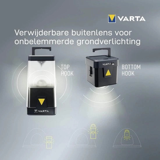 Lampada da Campeggio L30RH con Fonte LED Ricaricabile - Funzione di Regolazione della Luminosità e di Illuminazione Notturna - con 3 Batterie AA - per Emergenze Esterne