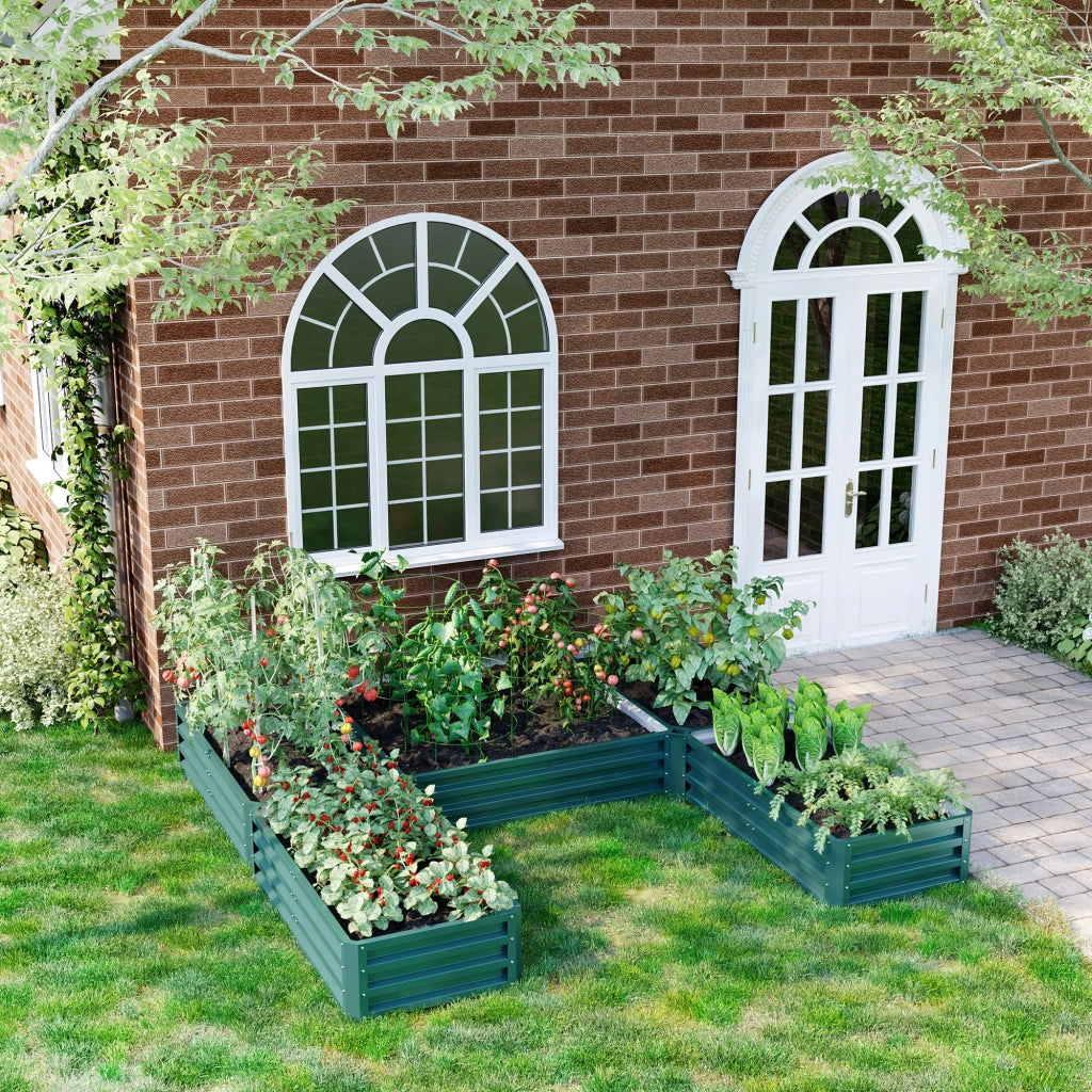 Jardiniere Modulare per Orto e Fiori ¨C Zephmum ¨C Acciaio Verde 5 Pezzi