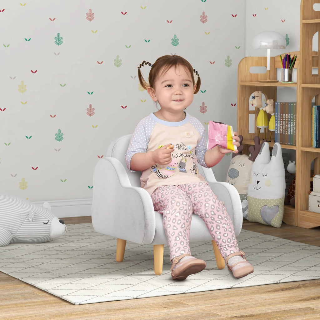 Poltrona per Bambini ¨C Minimal ¨C Grigio, Tessuto, 46x51x55cm