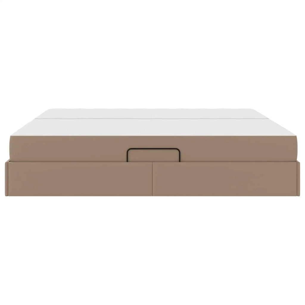 Letto con contenitore e materasso 2 pcs Cappuccino Pelle 3399627