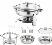 Buffet riscaldatore a forma rotonda - Set di 2 - Coperchio trasparente - Capacità 3,5L per contenitore