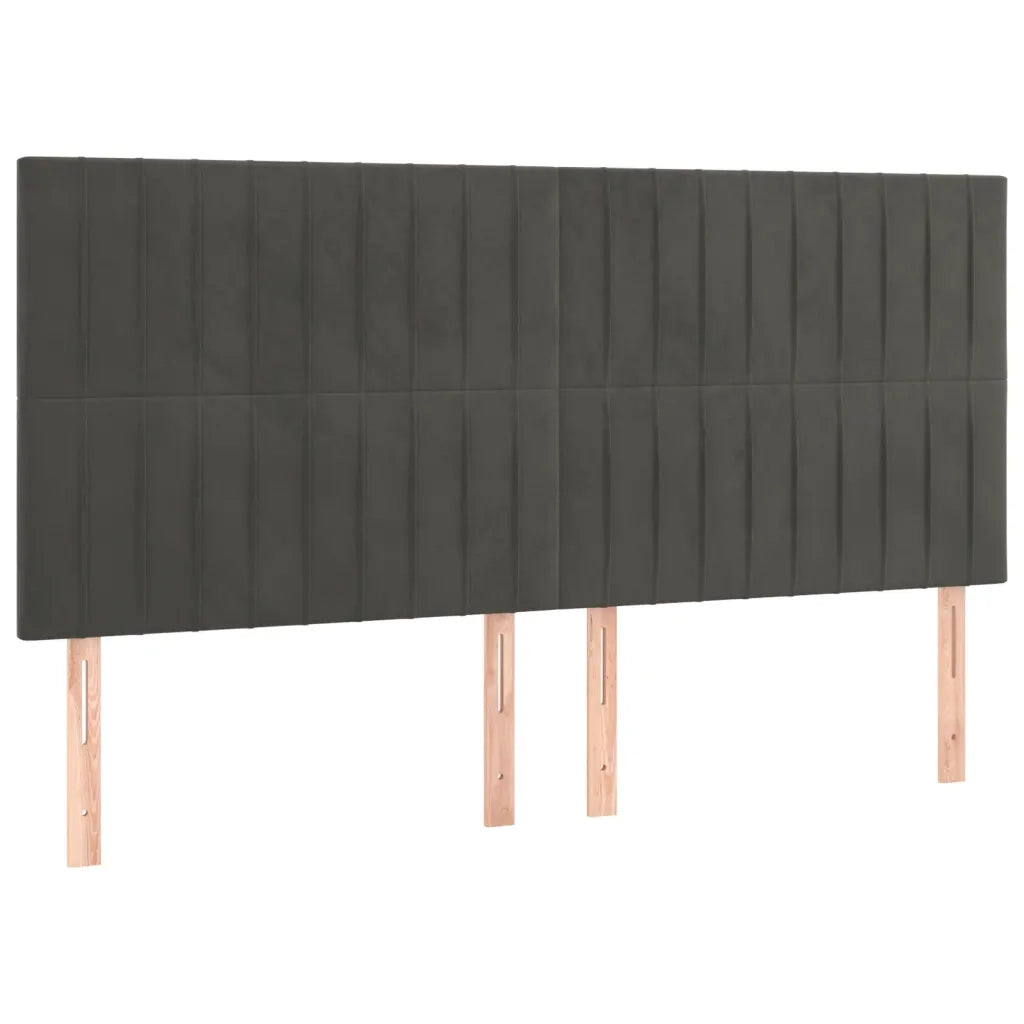 Letto matrimoniale | Letto per adulti | Giroletto con Testiera Grigio Scuro 180x200 cm in Velluto