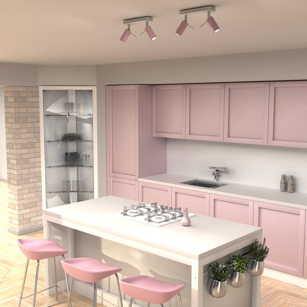 Plafoniera Milagro Preston 2 faretti GU10 rosa cromo