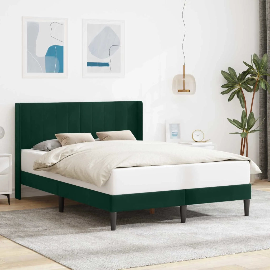 Letto matrimoniale | Letto per adulti | Struttura del letto Verde Scuro 120 x 190 cm Velluto