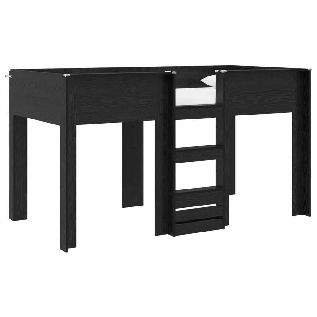 Letto a Castello per Bambini Rovere Nero 100 x 200 cm