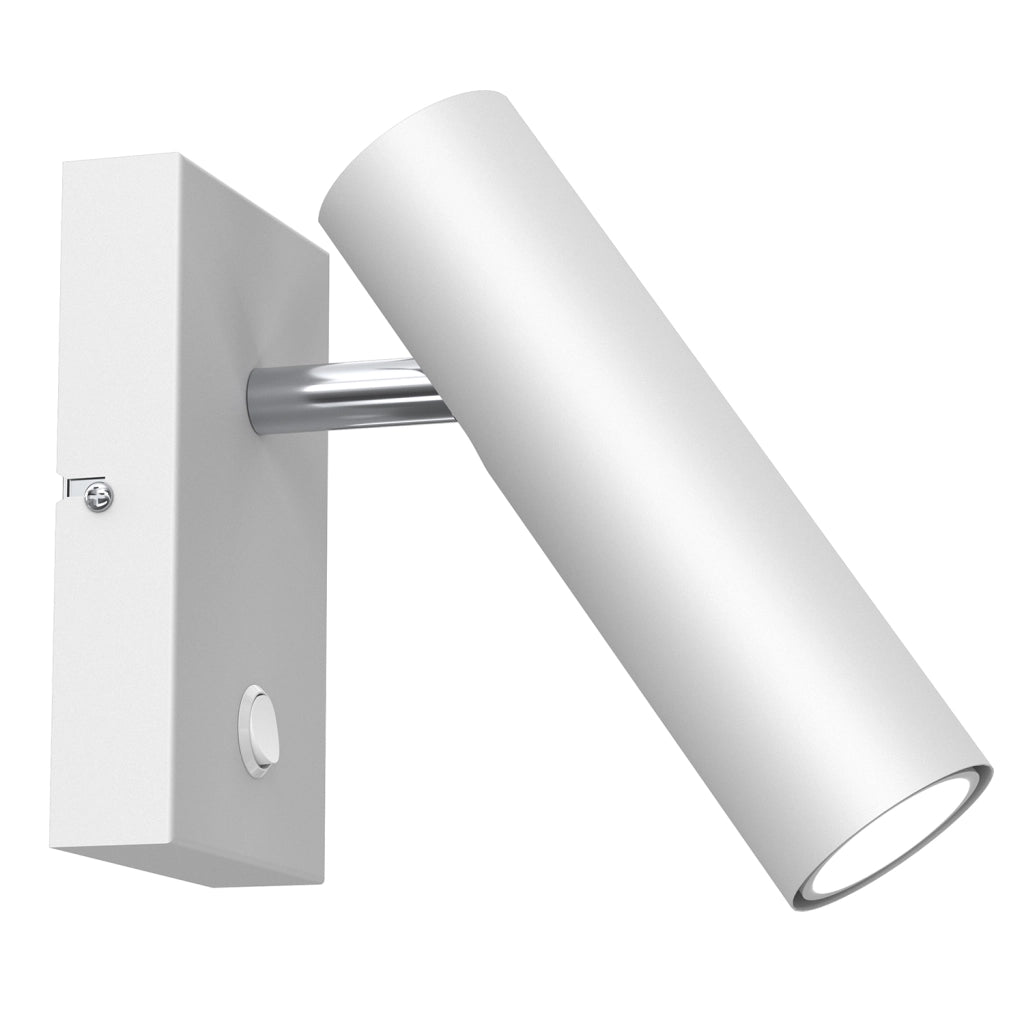 Applique orientabile bianca/cromo con switch GU10 Luminex