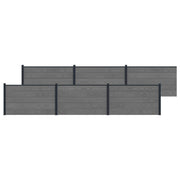 Pannello di Recinzione 6 pcs WPC e Alluminio Grigio