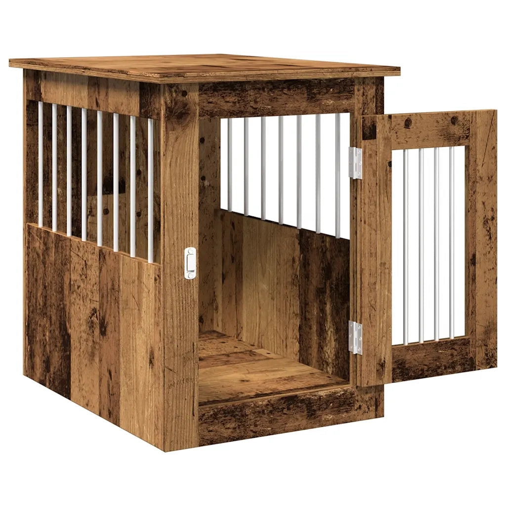 Gabbia Cani da Arredamento Legno Antico Legno Multistrato 857636