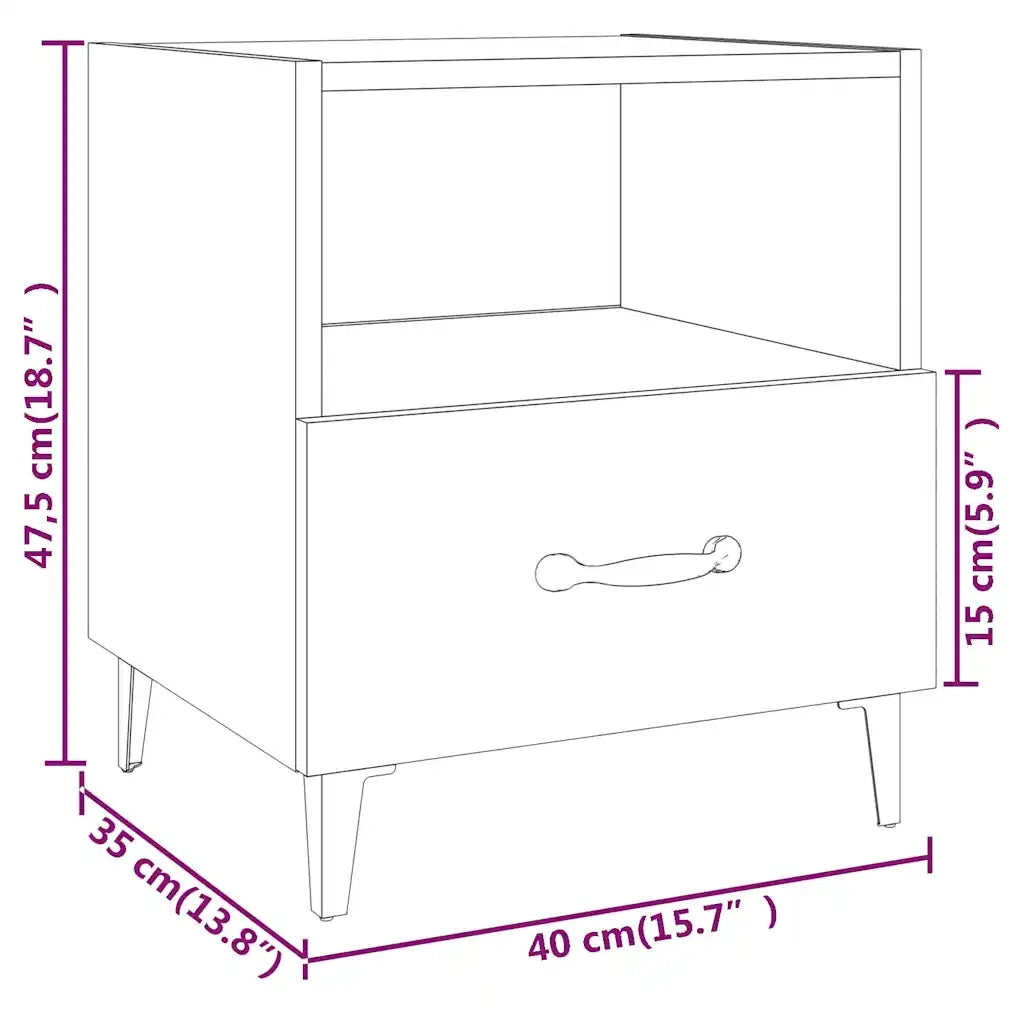 Comodino Rovere Sonoma in Legno Multistrato 812030