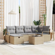 Set di divani 7 pcs Beige e Grigio Chiaro polyrattan 3359189