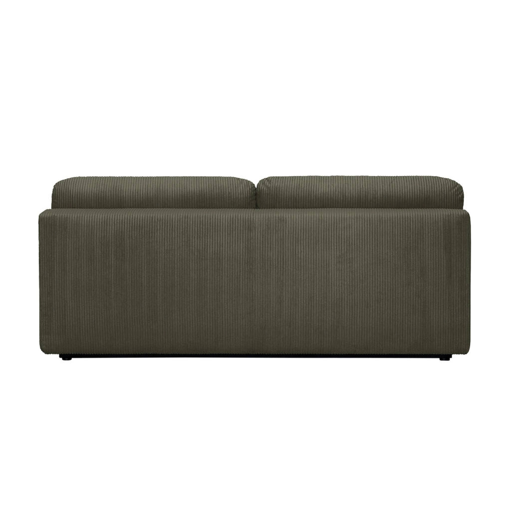 Divano letto in velluto a coste, 3 posti, verde kaki