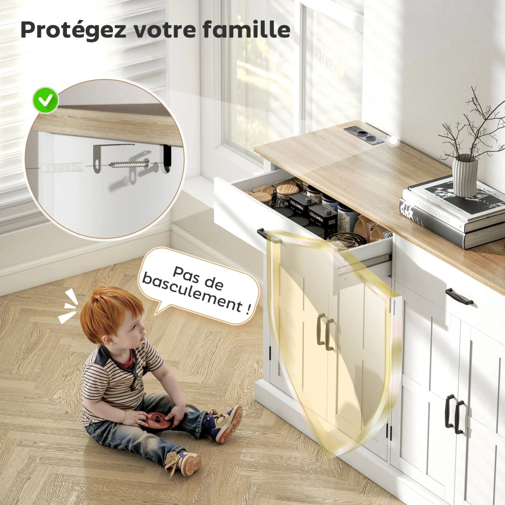 Mobile TV con porta USB e multipresa ¨C Minimal ¨C bianco