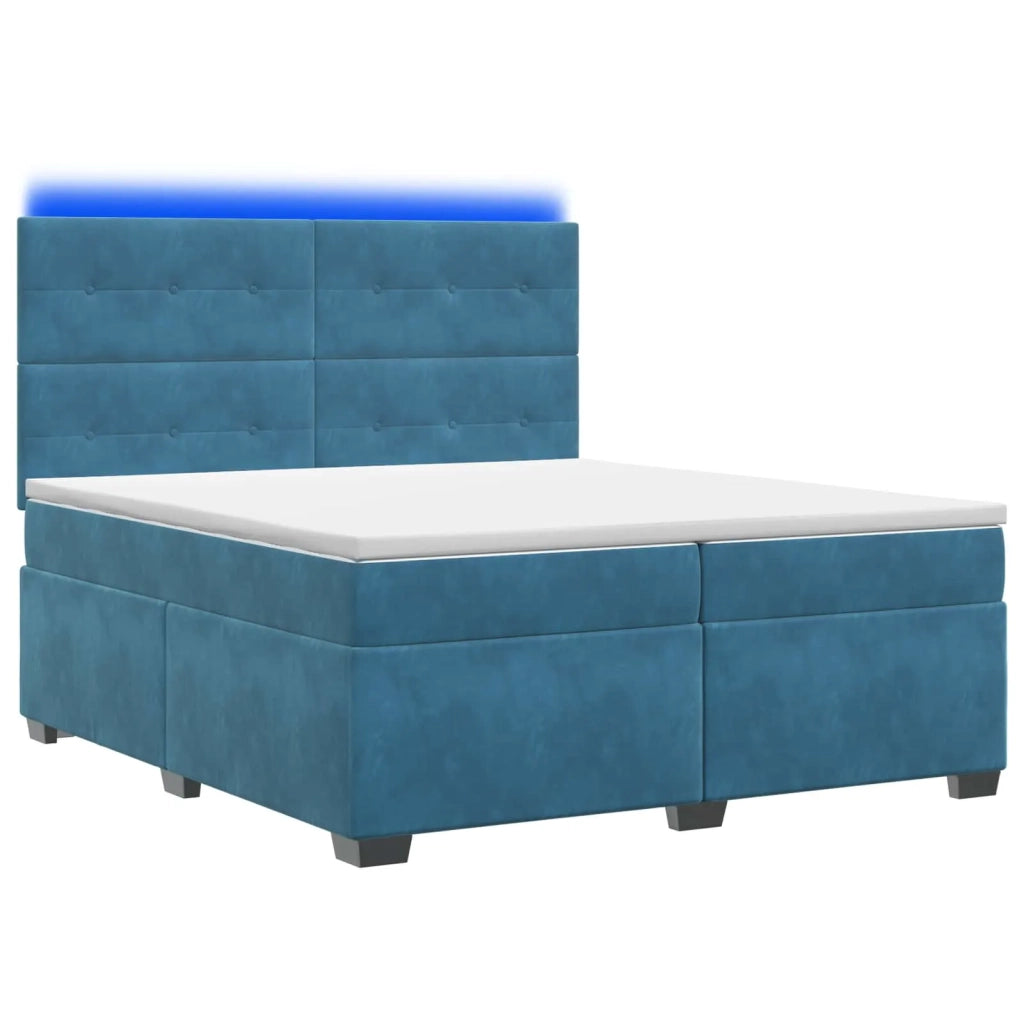 Letto box spring con materasso Blu 200 x 200 cm Velluto 3455178