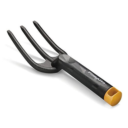 Fiskars 1000696 Solid Forca da Giardino 3 Denti 29.5 cm Poliammide Rinforzato Fibra di Vetro colore Nero Arancione