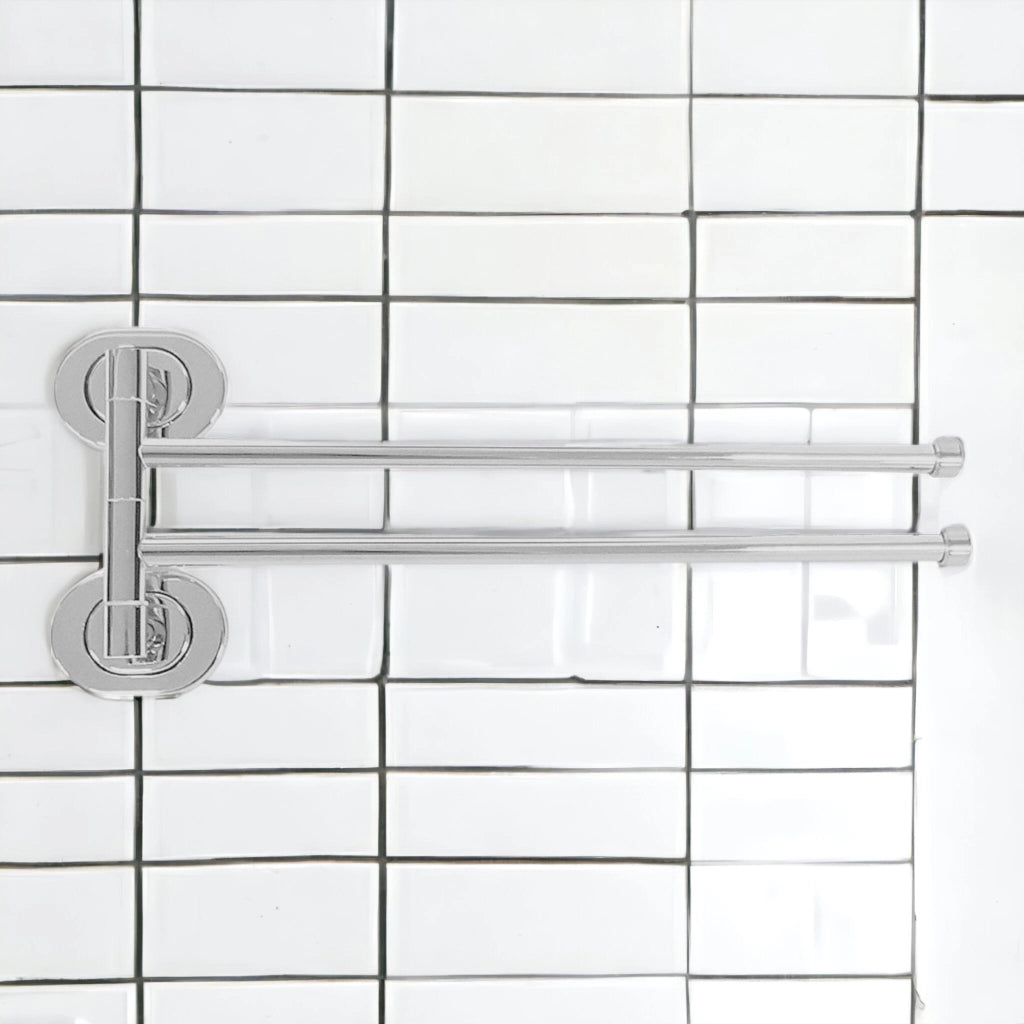 Porta asciugamani a muro due bracci in acciaio inox