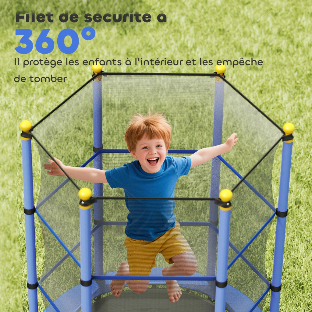 Trampolino per bambini ¨C zephmum ¨C ? 140 cm, H 190 cm, blu