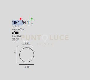 PLAFONIERA OTTONE SAT. 1 LUCE VETRO BRONZO 1184OS-PL1-BR