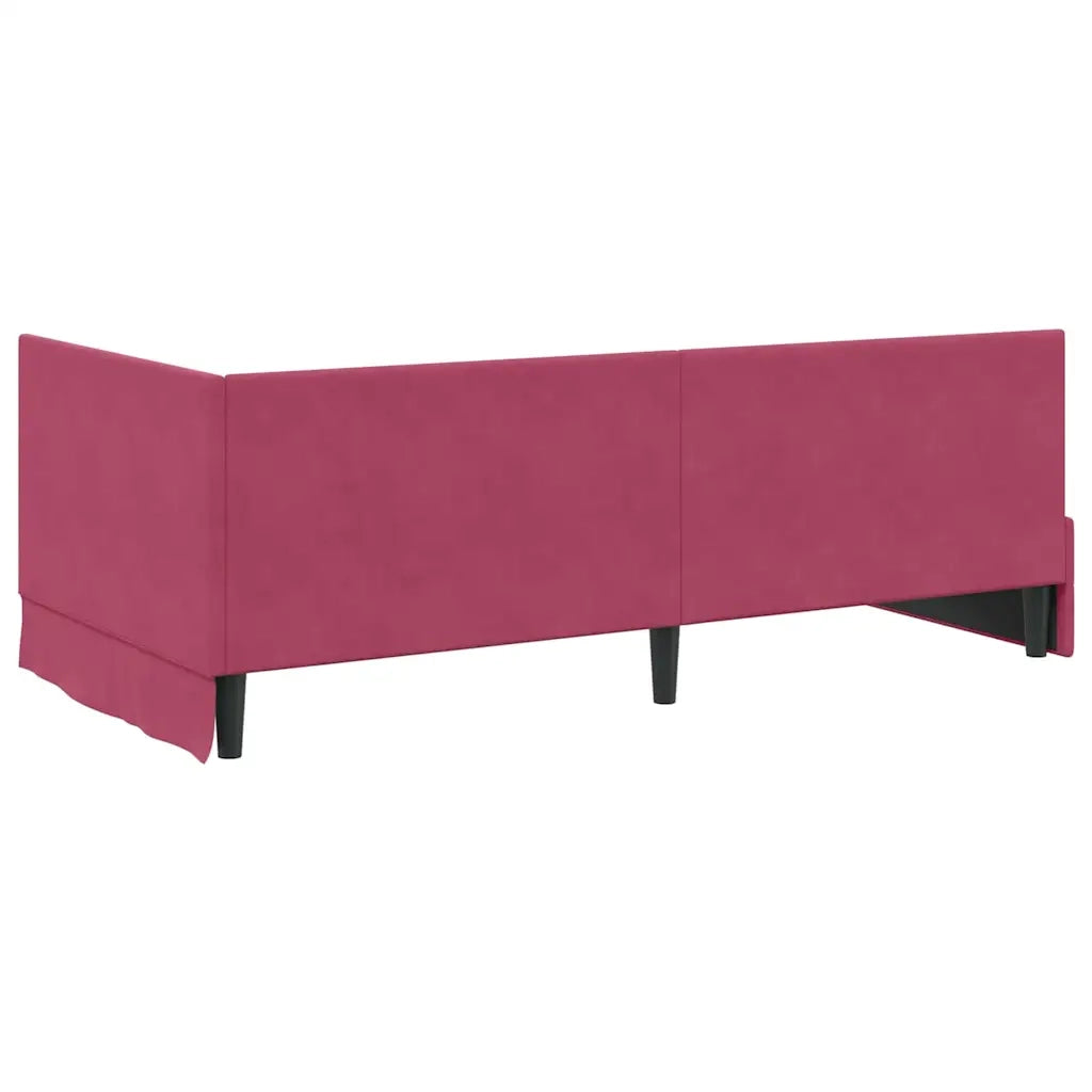 Cornice del letto ad angolo Rosso Vino 90 cm x 190 cm Velluto 42016382