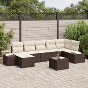 Set Divano da Giardino con cuscino 7 pcs Marrone polyrattan 3355827