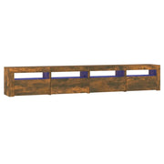 Mobile TV | Armadietto TV | Mobile Porta TV con Luci LED Rovere Fumo 240x35x40 cm