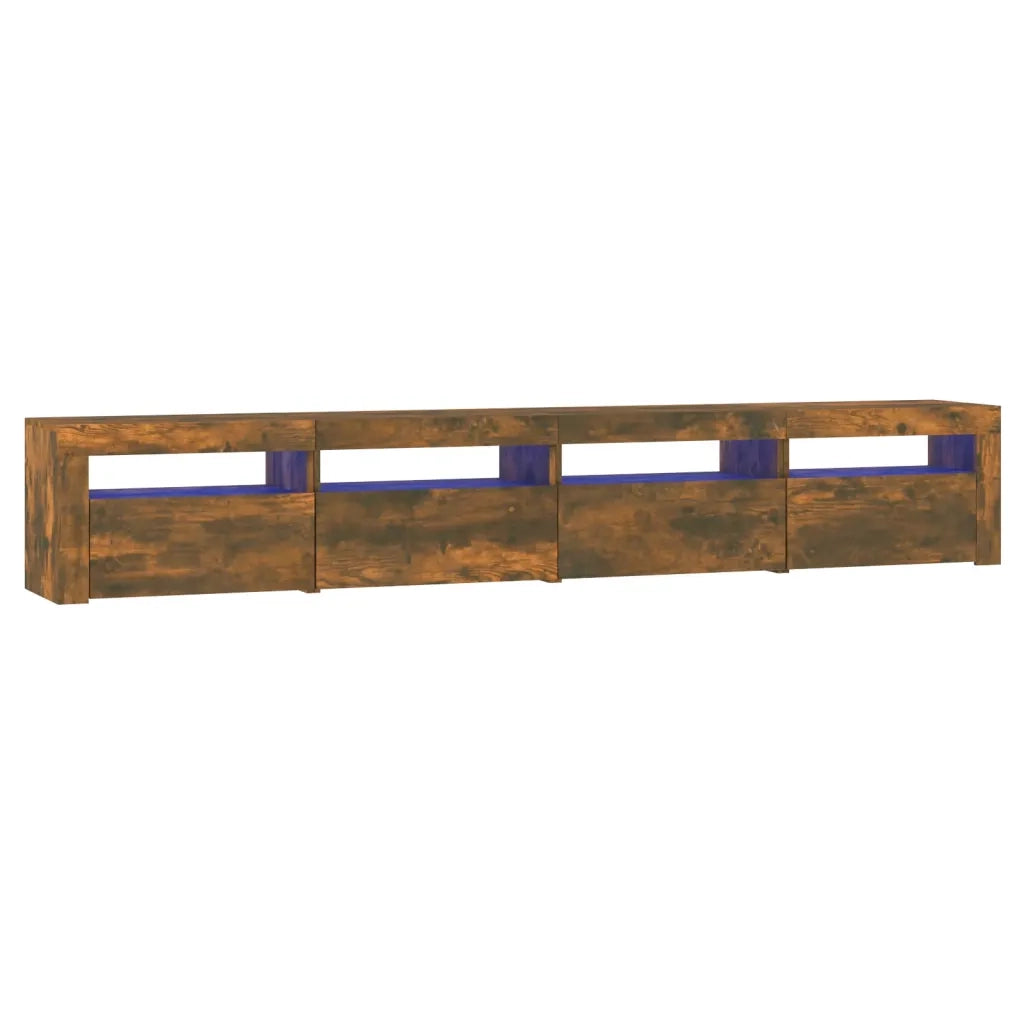 Mobile TV | Armadietto TV | Mobile Porta TV con Luci LED Rovere Fumo 240x35x40 cm