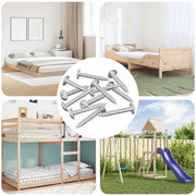 Viti in Legno 9231 pcs Argento Acciaio 864528