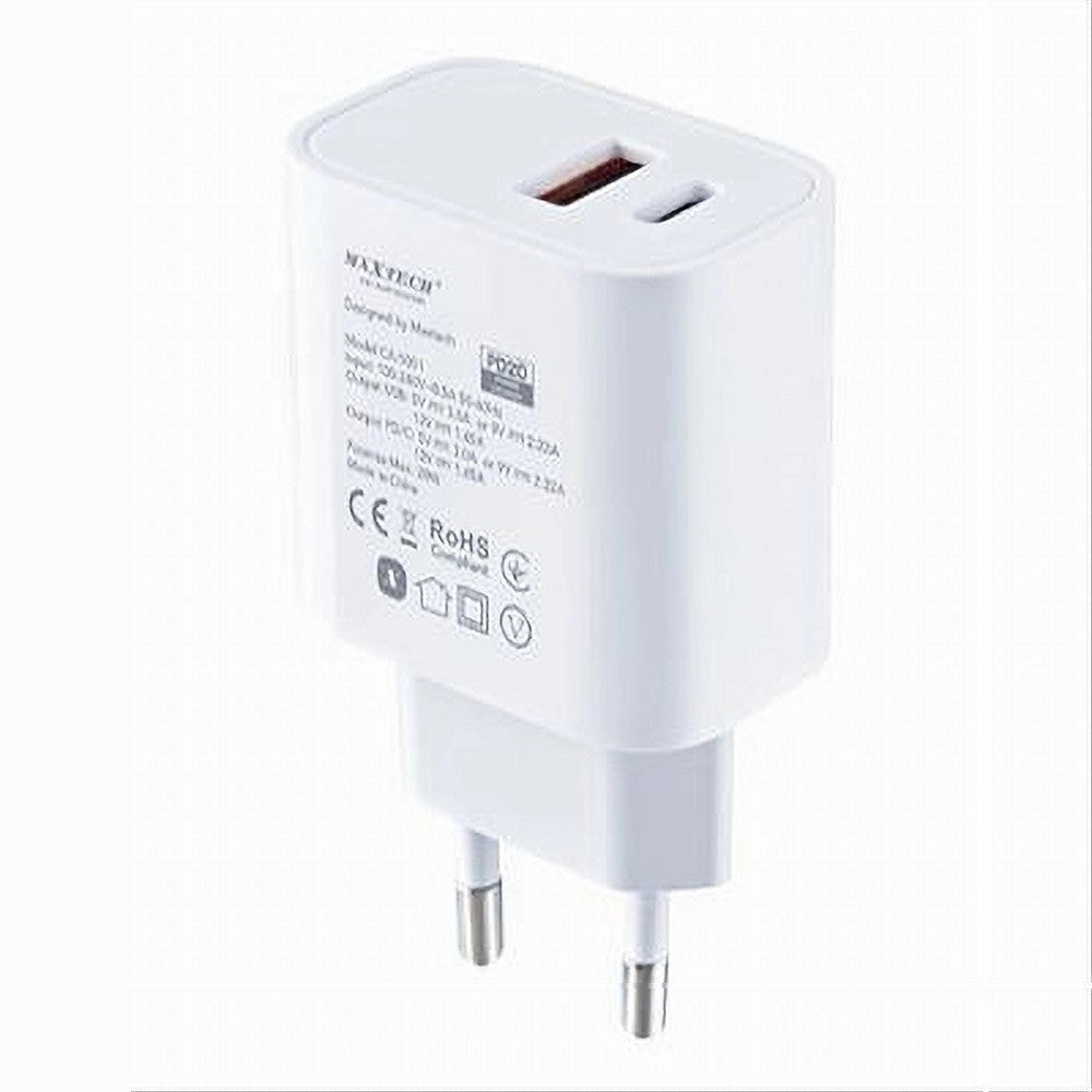 Trade Shop - Caricatore Alimentatore Type-c Pd + Usb 3a 20w Per Samsung Huawei Iphone Ca-s051 -
