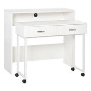 Scrivania con cassetti e ruote ¨C Xylo ¨C Bianco salvaspazio 100x36x88cm