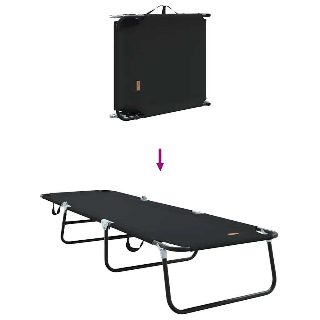 Lettino Prendisole | Sdraio da giardino | Lettino da sole pieghevole Nero 188 x 57 x 86,5 cm