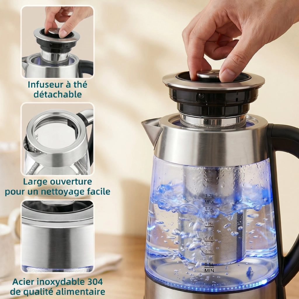 Bollitore Elettrico 1.7L ¨C Xylo ¨C 2200W con Infusore e Termostato Strix